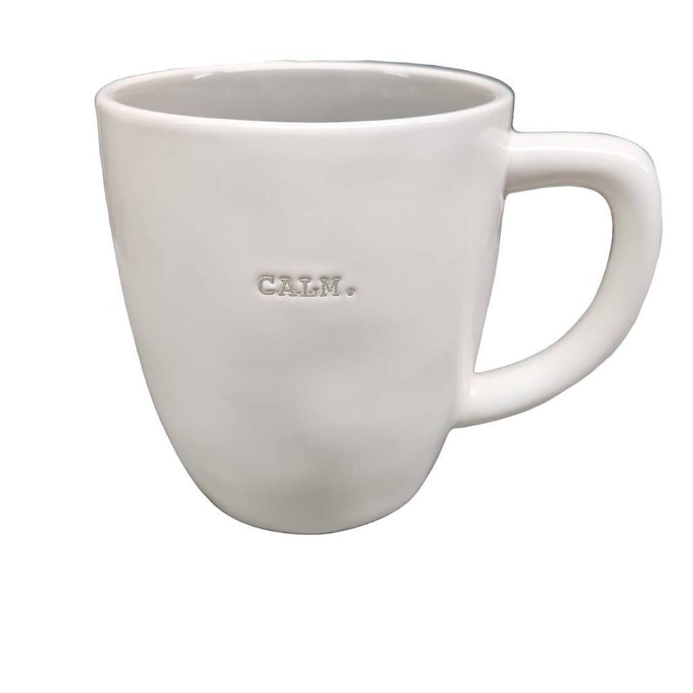 Rae Dunn Gray White Calm Coffee Mug